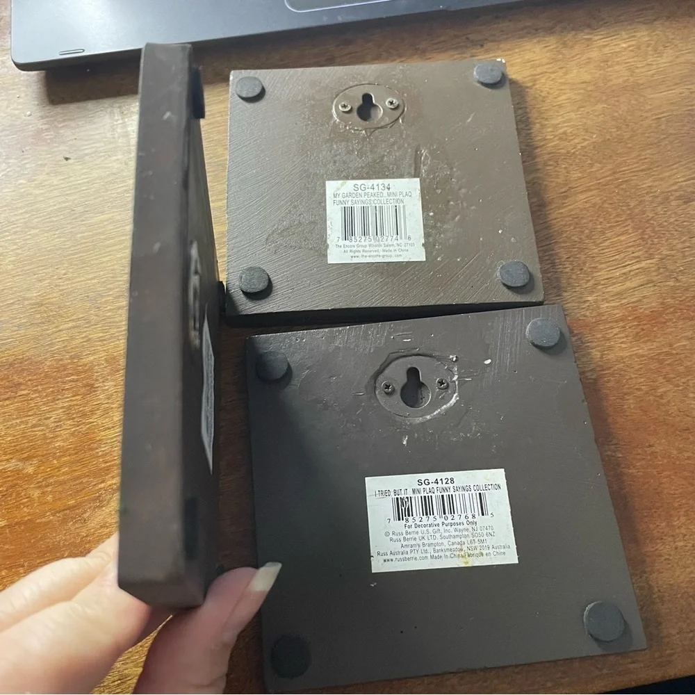 Garden Mini Plaque Collection Set of Three Funny Sayings Wall Hanging Decor - Picture 4 of 6